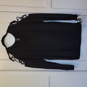 Torrid Lattice Cold Shoulder Long Sleeve Blouse